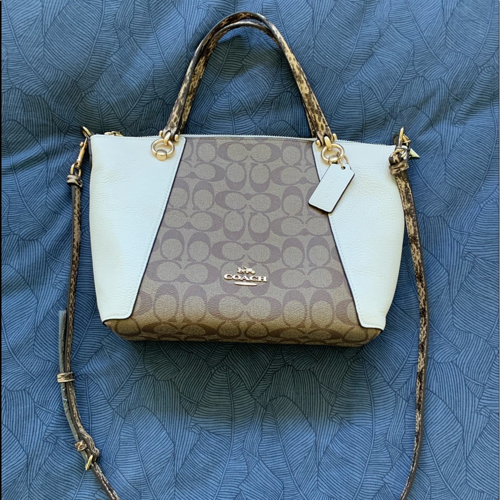 New w/tags COACH Kacey Satchel Color Block Signature Canvas